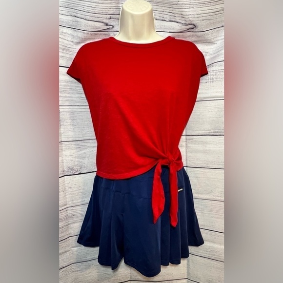 Banana Republic Women’s Red Tie-front Malibu Crop Tee - Picture 1 of 6
